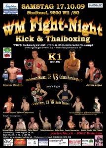 Plakat 2009  WM Fight Night 17. Okt.09  Wil